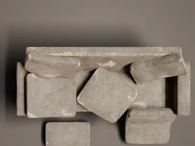 Old Couch Low-poly 3D model