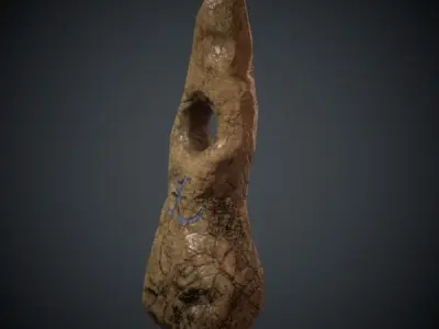 Runestone stone arrowhead Free low-poly 3D model