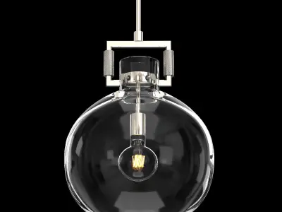 Machinist Glass Globe Pendant 3D model