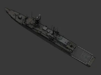 Amazon Class Destroyer Type-21 Low-poly 3D model