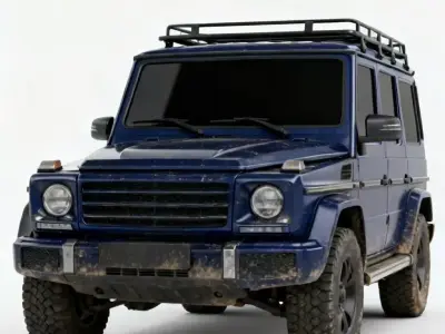 Realistic Blue SUV 3D Model 3d model Low-poly 3D model