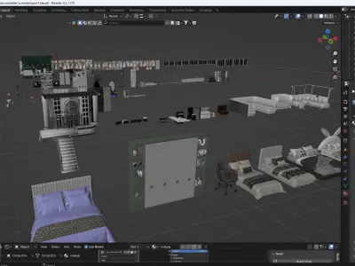 free architecture interior Free low-poly 3D model