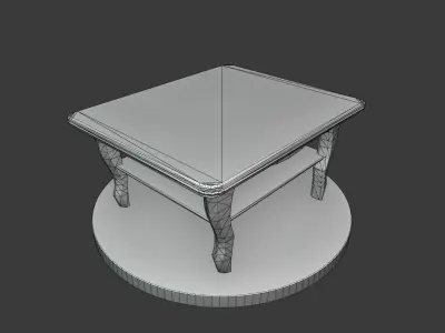 Vintage Wooden Coffee Table Low-poly 3D model