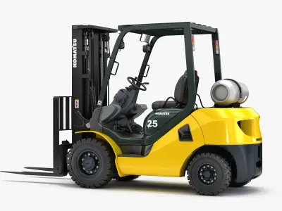 Forklift Komatsu BX50 Rigged 3D model