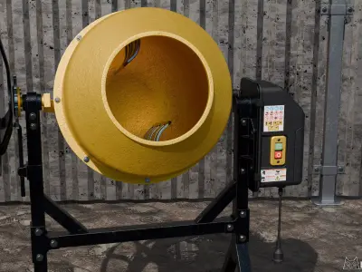 Cement Mixer Low-poly 3D model shop