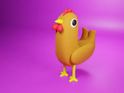 3D Cute Chicken Model - 3D Model For Cartoons - Chicken Model 3D 3D model