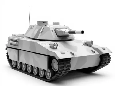 Arctic Camouflage Tank model pack Low-poly 3D model