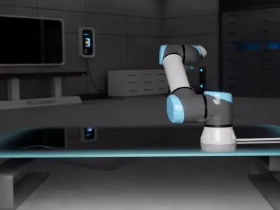 Industrial Robot Arm Included Rigged and Textured 3D print model