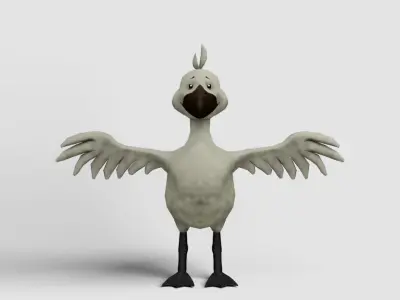 Cartoon goose Free low-poly 3D model