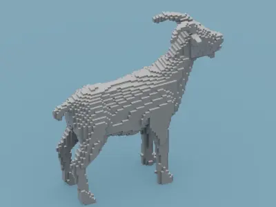 Voxel Goat Low-poly 3D model buy