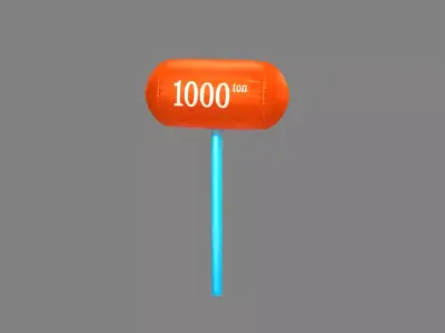 Inflatable hammer - Cartoon toy hammer Low-poly 3D model