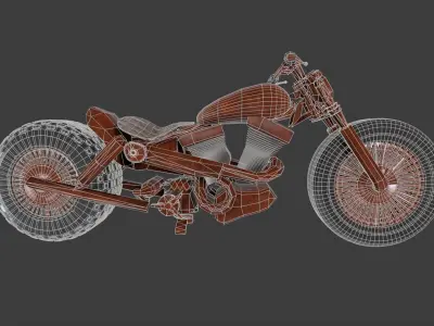 Scrap Motorcycle 3D model