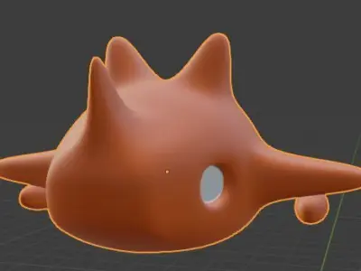 NeemoJet orange face with eyes Free low-poly 3D model