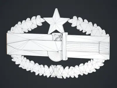 Combat Action Badge Low-poly 3D model