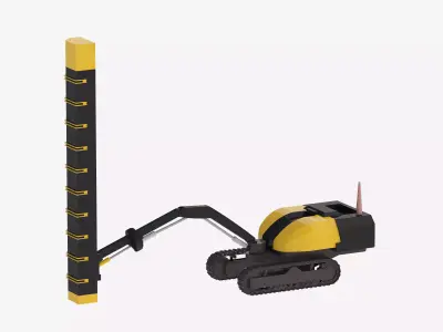 Drill Rig T20 Canopy Simplified Low-poly 3D model