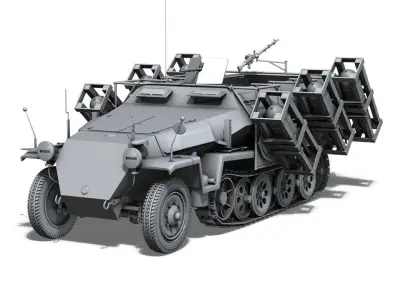 SD KFZ 251 1 - Ausf C - Ground Stuka 3D model