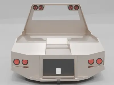 FLATBED CUSTOM TRAILER  3D model