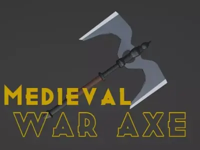 Medieval War Axe  Free low-poly 3D model