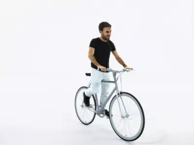 Flow 17B bicycle bike Casual Man Low-poly 3D model