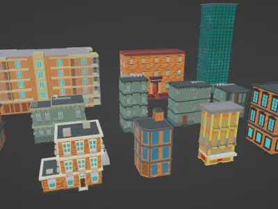 City Buildings Pack Collection 3D model