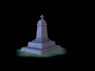 Stylized Gravestone Low-poly 3D model