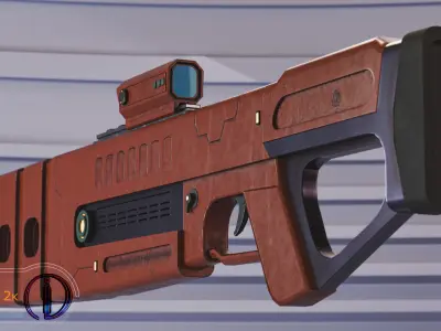 Sci-Fi rifle Low-poly 3D model purchase