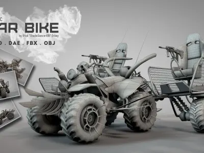 Apocalyptic ATV War Bike 3D model