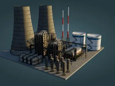 Refinery Unit  - Game Ready - PBR Low-poly 3D model