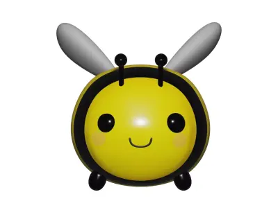 Cute Cartoon Bee 3D model Low-poly 3D model