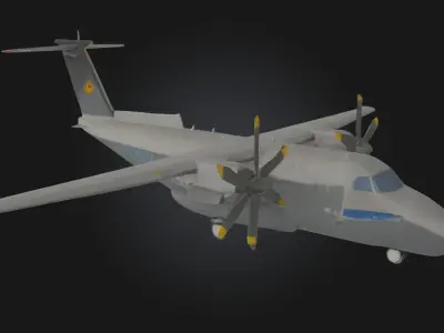 Twin Turbo Propeller Plane  Power and Precision in the Skies 3D model