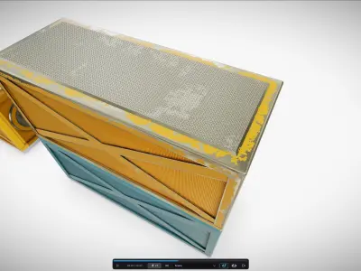 M0021 Futuristic shipping 20ft container Low-poly 3D model