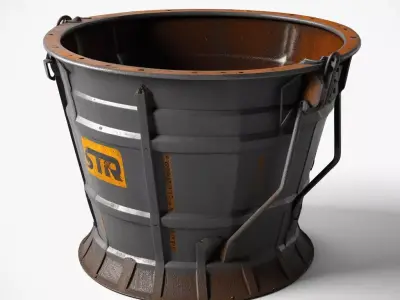 Rusty Industrial SciFi Container Bucket 3D model