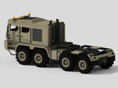 Voxel MZKT Volat Truck 741351 Low-poly 3D model