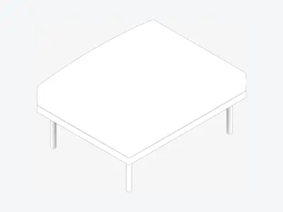 Seat - Ottoman - Simplicity - Type 3 Low-poly 3D model