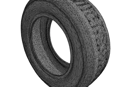 Detailed Automotive Vehicle Tire 3D Model Low-poly 3D model
