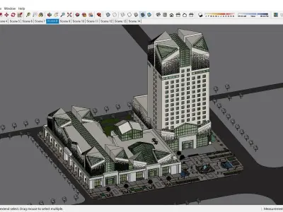 Sketchup Commercial Complex 160 3D model