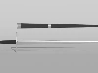 Longsword sword and dagger Low-poly 3D model