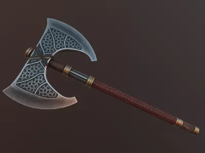 Battle Axe Low-poly 3D model purchase