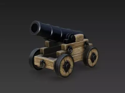 Antique Naval Cannon  18th Century 3D model