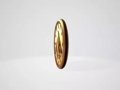 3D Coin Design with Mountain  3D model