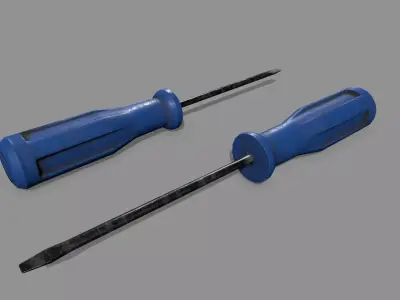 screwdriver Low-poly 3D model 15
