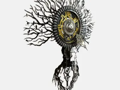 industrial clock 3D model