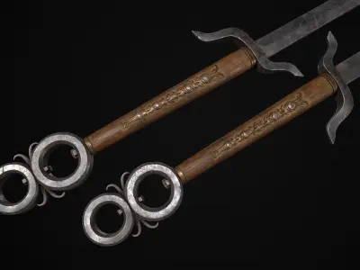 Fantazy Sword Melee Weapon Low-poly 3D model order