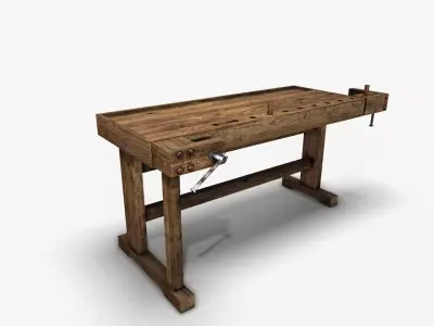 Wooden joinery machine Low-poly 3D model