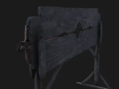 Stocks wooden table Low-poly 3D model