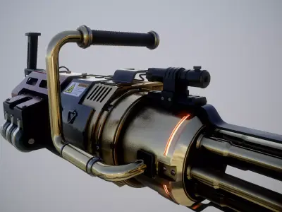 Gold Minigun 3D model