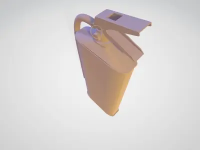 Flat Fire Extinguisher Oval - Safety and Emergency Equipment Low-poly 3D model