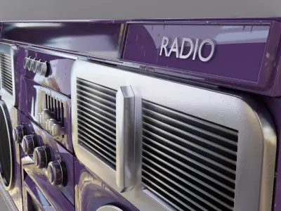 Radio 3D Retro Boombox Cassette Player 3D model
