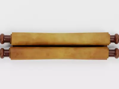 Scroll V4 - Medieval Paper Roll Prop Low-poly 3D model