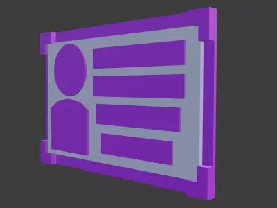 driver license icon 3D model